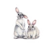 1 pièces deux lapins autocollant mignon beaux lapins 3D amovible autocollant mural décor à la maison voiture corps autocollant vinyle grande taille 15.4 * 11.8in