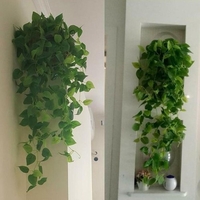 1 pièces plantes artificielles vignes verdure rotin faux plante suspendue Faux suspendus fleurs vigne pour mur intérieur