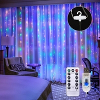 10 * 10FT 300LEDs Rideau Fée Guirlande Lumineuse De Noël Décoratif Suspendu Lumières Fil De Cuivre Cascade Lumières avec 8 Modes Télécommande