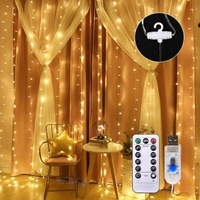 10 * 10FT 300LEDs Rideau Fée Guirlande Lumineuse De Noël Décoratif Suspendu Lumières Fil De Cuivre Cascade Lumières avec 8 Modes Télécommande