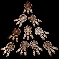 10 Pcs Bois Laser Cut Dream Catcher Plume Forme Ornement Décoration Suspendue Décoration