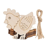 10 PCS Enfants Bricolage Pâques Haning Pendentifs En Bois Peint Signe Suspendu Porte De Pâques Tenture Décoration Oeuf De Lapin Découpes Bois Étiquettes Suspendues pour La Maison Fête De Pâques Artisanat Cadeau