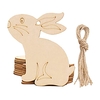 10 PCS Enfants Bricolage Pâques Haning Pendentifs En Bois Peint Signe Suspendu Porte De Pâques Tenture Décoration Oeuf De Lapin Découpes Bois Étiquettes Suspendues pour La Maison Fête De Pâques Artisanat Cadeau