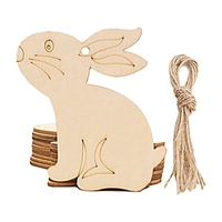 10 PCS Enfants Bricolage Pâques Haning Pendentifs En Bois Peint Signe Suspendu Porte De Pâques Tenture Décoration Oeuf De Lapin Découpes Bois Étiquettes Suspendues pour La Maison Fête De Pâques Artisanat Cadeau
