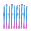 10 Pcs Maquillage Brosse Set Nylon Cheveux Cosmétiques Pinceaux Poudre Fondation Fard À Paupières Lèvre Brosse Maquillage Outils