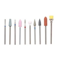 10 pcs Nail Drill Bits Cuticule Cleaner Dust Drill Brush Rotary Polissage Fichier Grinding Heads Nail Salon Outils