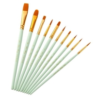 10 pcs Professionnel Artiste Pinceaux Ensemble Nylon Cheveux Délicat Manche En Bois Pinceaux Art Fournitures Cadeau pour Enfants Adultes Débutants pour Acrylique Huile Aquarelle Gouache Ongles Corps Visage Miniature Détail Rock Peinture