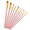 10 pcs Professionnel Artiste Pinceaux Ensemble Nylon Cheveux Délicat Manche En Bois Pinceaux Art Fournitures Cadeau pour Enfants Adultes Débutants pour Acrylique Huile Aquarelle Gouache Ongles Corps Visage Miniature Détail Rock Peinture
