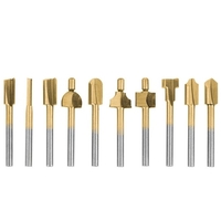10 PCS Tige Ronde HSS Routeur Bits Fraise À Bois Meulage Outil De Fraisage Ensemble D