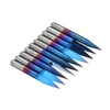 10 pièces 3.175mm revêtement bleu PCB 3D fraise 10/15/20/25 degrés carbure de tungstène V forme gravure Bit CNC routeur outil