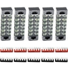 10 pièces (5 ensembles) -5 pièces 600 V 15A 6 positions Double rangée de bornes à vis avec couvercle + 5 pièces 600 V 15A 6 positions noir rouge bande de barrière de borne pré-isolée