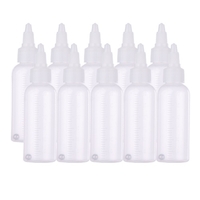 10 pièces 65 ml aérographe bouteille de stockage de peinture bocaux en plastique bouteille à presser avec ligne d