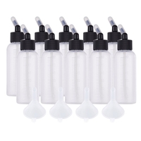 10 pièces 65 ml aérographe bouteille de stockage de peinture bocaux en plastique bouteille à presser avec ligne d