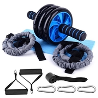 10 pièces Abdominale Rouleau De Roue Bande De Résistance Ancre De Porte Poignées Coussinées Mousqueton Crochets Kit