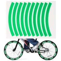 10 pièces bande réfléchissante adhésive cyclisme avertissement de sécurité autocollant vélo réflecteur bande bande pour voiture vélo moto Scooter roue jante décoration