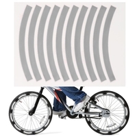 10 pièces bande réfléchissante adhésive cyclisme avertissement de sécurité autocollant vélo réflecteur bande bande pour voiture vélo moto Scooter roue jante décoration