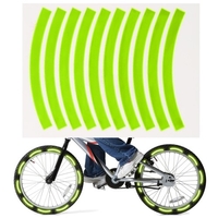10 pièces bande réfléchissante adhésive cyclisme avertissement de sécurité autocollant vélo réflecteur bande bande pour voiture vélo moto Scooter roue jante décoration