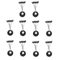 10 pièces bouchons de pêche bouchon en caoutchouc noir pêche espace haricots carpe flotteur de pêche