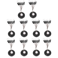 10 pièces bouchons de pêche bouchon en caoutchouc noir pêche espace haricots carpe flotteur de pêche
