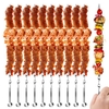 10 pièces de brochettes de barbecue bâtonnets de brochettes en métal réutilisables pour grillades de 14 pouces