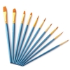10 pièces ensemble de pinceaux bleu art professionnel pinceaux en Nylon cheveux manche en bois pour artistes enfants adultes