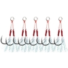 10 pièces hameçons de pêche ensemble hameçon barbelé carpe avec plume et anneaux fendus hameçon de mer matériel de pêche à la mouche