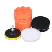 10 pièces Kit de tampon de polissage 4 pouces tampons de polissage en mousse avec plaque de support en mousse gaufrée en laine pour meuleuse d