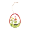 10 pièces Pâques en bois suspendus ornement ensemble Pâques Aniaml fleur thème suspendus étiquettes décoration