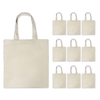 10 pièces sac en toile sac à main grande capacité couleur unie pliable réutilisable léger sac à provisions sac en tissu sac fourre-tout