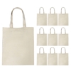 10 pièces sac en toile sac à main grande capacité couleur unie pliable réutilisable léger sac à provisions sac en tissu sac fourre-tout