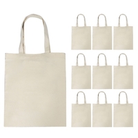 10 pièces sac en toile sac à main grande capacité couleur unie pliable réutilisable léger sac à provisions sac en tissu sac fourre-tout