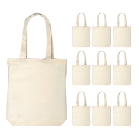 10 pièces sac en toile sac à main grande capacité couleur unie pliable réutilisable léger sac à provisions sac en tissu sac fourre-tout