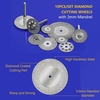 10 pièces/ensemble roues de coupe diamantées avec mandrin 3mm disques de coupe diamantés lames de roue à tronçonner ensemble de remplacement pour outil rotatif Dremel avec boîte de rangement