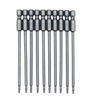 10-Piece Security Torx Bit Set 1/4-inch Drive Tamper Proof Torx Bit Set 3.93-inch Long S2 Steel Magnetic Screw Driver Bit Set for Power Screwdriver Electric Hand Drill