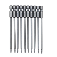 10-Piece Security Torx Bit Set 1/4-inch Drive Tamper Proof Torx Bit Set 3.93-inch Long S2 Steel Magnetic Screw Driver Bit Set for Power Screwdriver Electric Hand Drill
