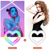 10 pouces RGB Video Light en forme de coeur LED Fill Light Dimmable Alimenté par USB avec support de téléphone Trépied de bureau pour la diffusion en direct Vidéo en ligne Selfie Maquillage Vlog