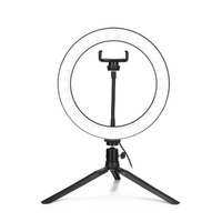 10 "Dimmable LED Selfie lumière ronde avec lampe réglable de luminosité de clip de téléphone