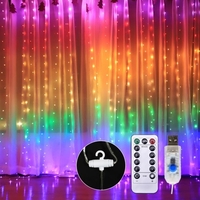 10 X 9 FT 280LEDs arc-en-ciel rideau guirlandes lumineuses rideau coloré guirlandes lumineuses noël décoratif suspendu lumières fil de cuivre cascade lumières