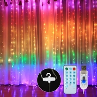10 X 9 FT 280LEDs arc-en-ciel rideau guirlandes lumineuses rideau coloré guirlandes lumineuses noël décoratif suspendu lumières fil de cuivre cascade lumières