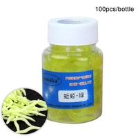 100 pcs 4 cm Leurre De Pêche Doux Mouche Ver De Terre En Plastique Artificiel Grub Worm Doux Appâts Leurres