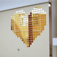 100 PCS Design Moderne Adhésif Mini Carré 3D DIY Miroir Mural Pour Chambre Chambre Cuisine Salle De Bains Bâton Decal Accueil Party Décoration Décor Art Mural Autocollants