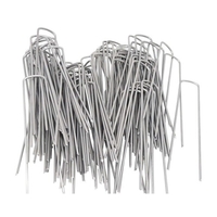 100 pièces en acier galvanisé piquets de fixation en forme de U