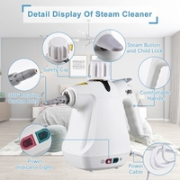 1000W Portable Nettoyeur Vapeur Haute Température Pressurisé Machine de Nettoyage Vapeur avec Têtes de Brosse Tasse à Mesurer pour Meubles de Cuisine Salle de Bains Voiture