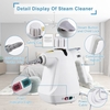 1000W Portable Nettoyeur Vapeur Haute Température Pressurisé Machine de Nettoyage Vapeur avec Têtes de Brosse Tasse à Mesurer pour Meubles de Cuisine Salle de Bains Voiture