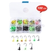 100pcs / box Crochets multicolores à tête pivotante avec crochet simple