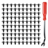 100PCS 25mm Nylon Push-Type Clips automobiles Rivet Retainer Fender Bumper Fasteners Clips avec 1PC Attache Remover