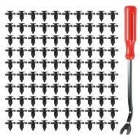 100PCS 25mm Nylon Push-Type Clips automobiles Rivet Retainer Fender Bumper Fasteners Clips avec 1PC Attache Remover