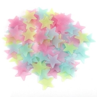 100pcs autocollants magnifiques étoiles luminescentes fluorescentes