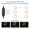 10.2 "LED Ring Light 3200K-5500K Dimmable Desk Camera Lamp 3 Modes d