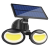 108 COB solaire double tête lampe murale détection de mouvement ménage jardin extérieur IP65 étanche lumière